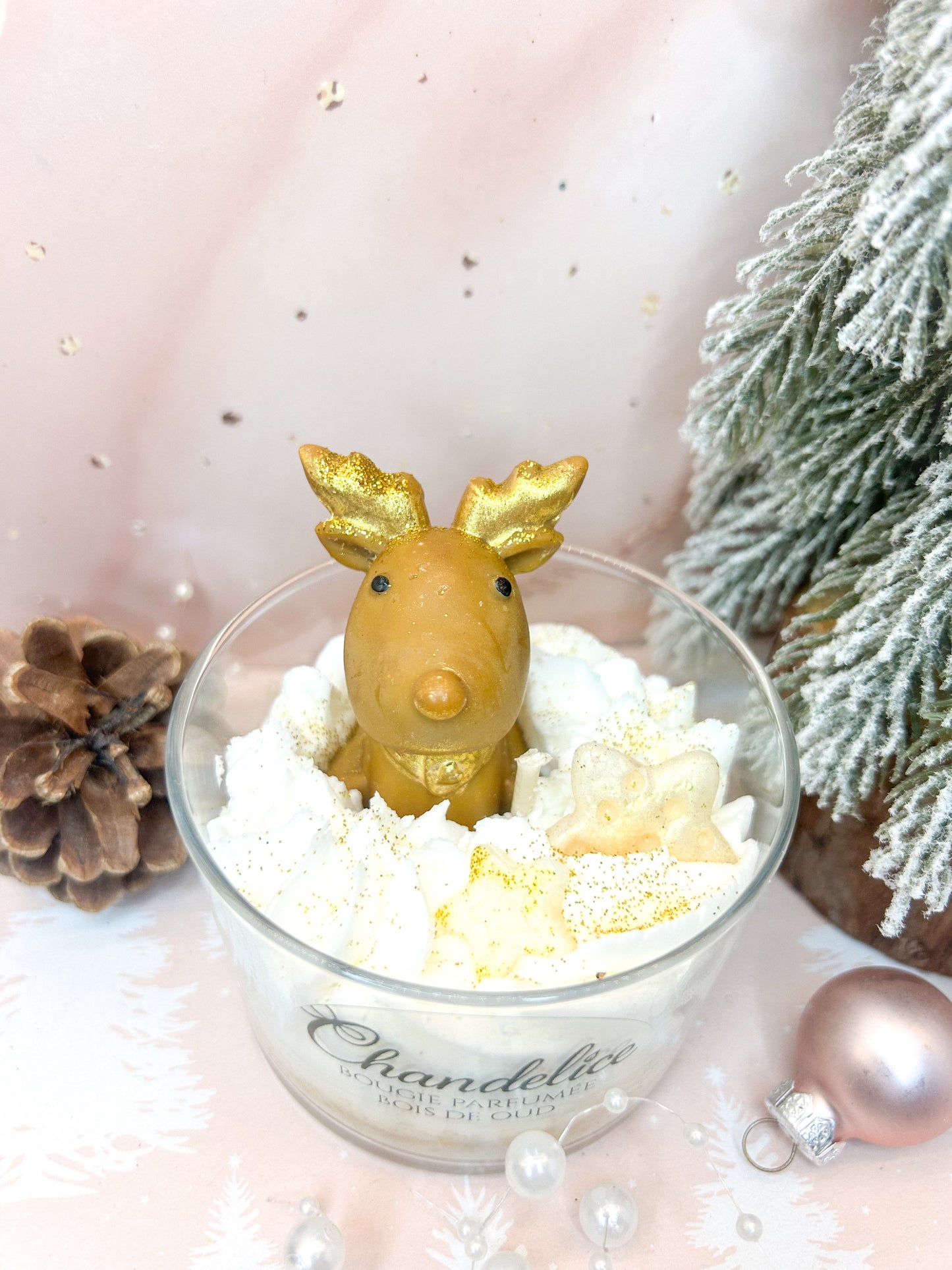 Bougie Édition Renne de Noël  Senteur Bois de oud
