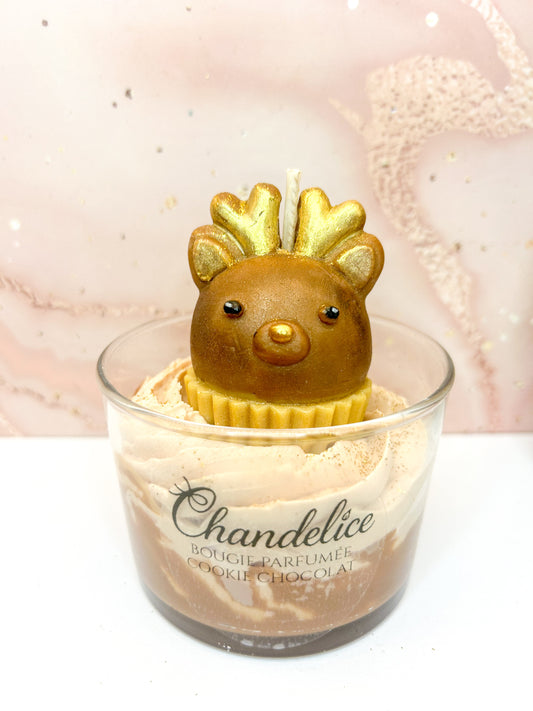 Bougie Édition Cupcake Renne Senteur Cookie Chocolat