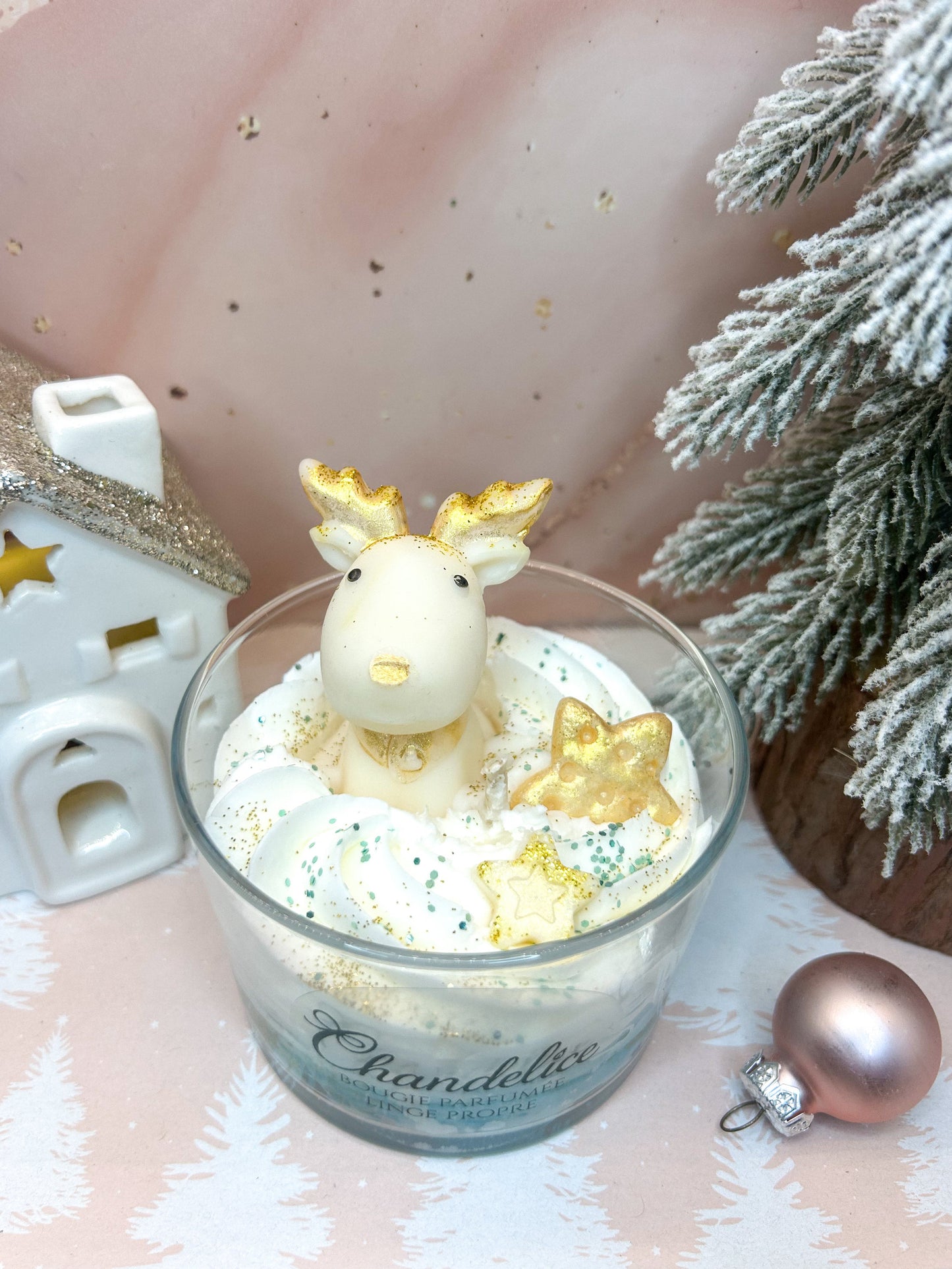 Bougie Édition Renne de Noël  Senteur Linge propre