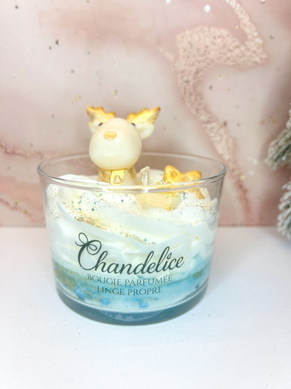 Bougie Édition Renne de Noël  Senteur Linge propre