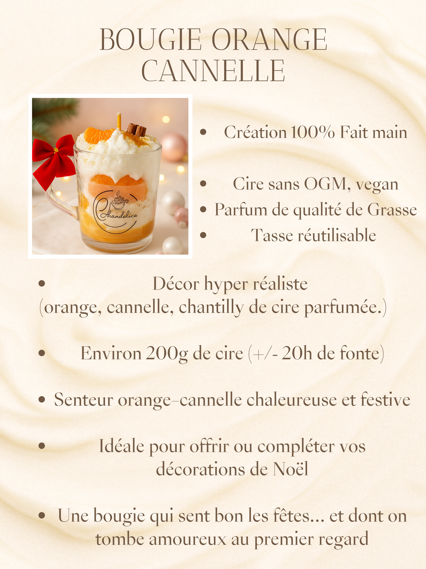 Bougie (Tasse) Orange Cannelle