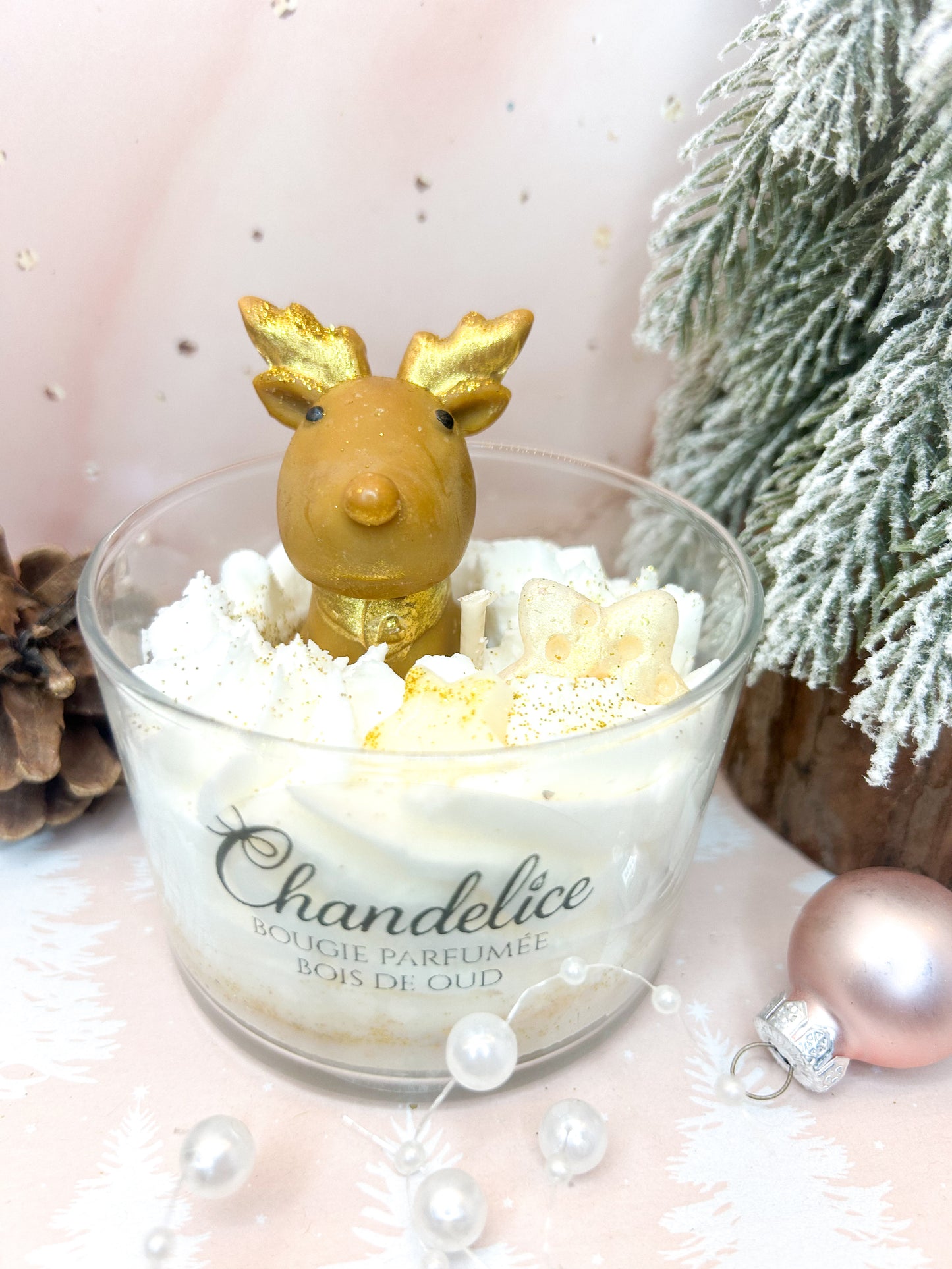 Bougie Édition Renne de Noël  Senteur Bois de oud